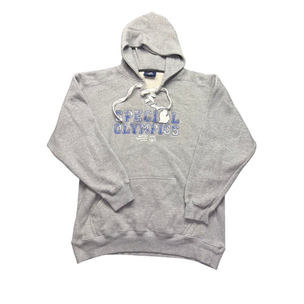 Special‎ Olympics Michigan Hoodie Mens XL Gray Pullover J America Sweatshirt